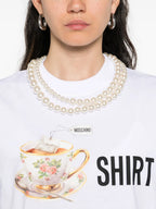 Image of the printed T-shirt from the brand Moschino for Women - Autumn-Winter Season 2025 - Detailed View_5