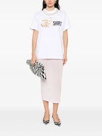 Image of the printed T-shirt from the brand Moschino for Women - Autumn-Winter Season 2025 - Back View