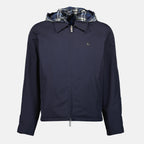 Imagen de la chaqueta reversible a cuadros en azul marino de Burberry para Hombre - Temporada Primavera-Verano 2026 - Vista Frontal
