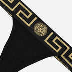 Unterwäsche und homewear String Medusa Greca Versace Schwarz Femme