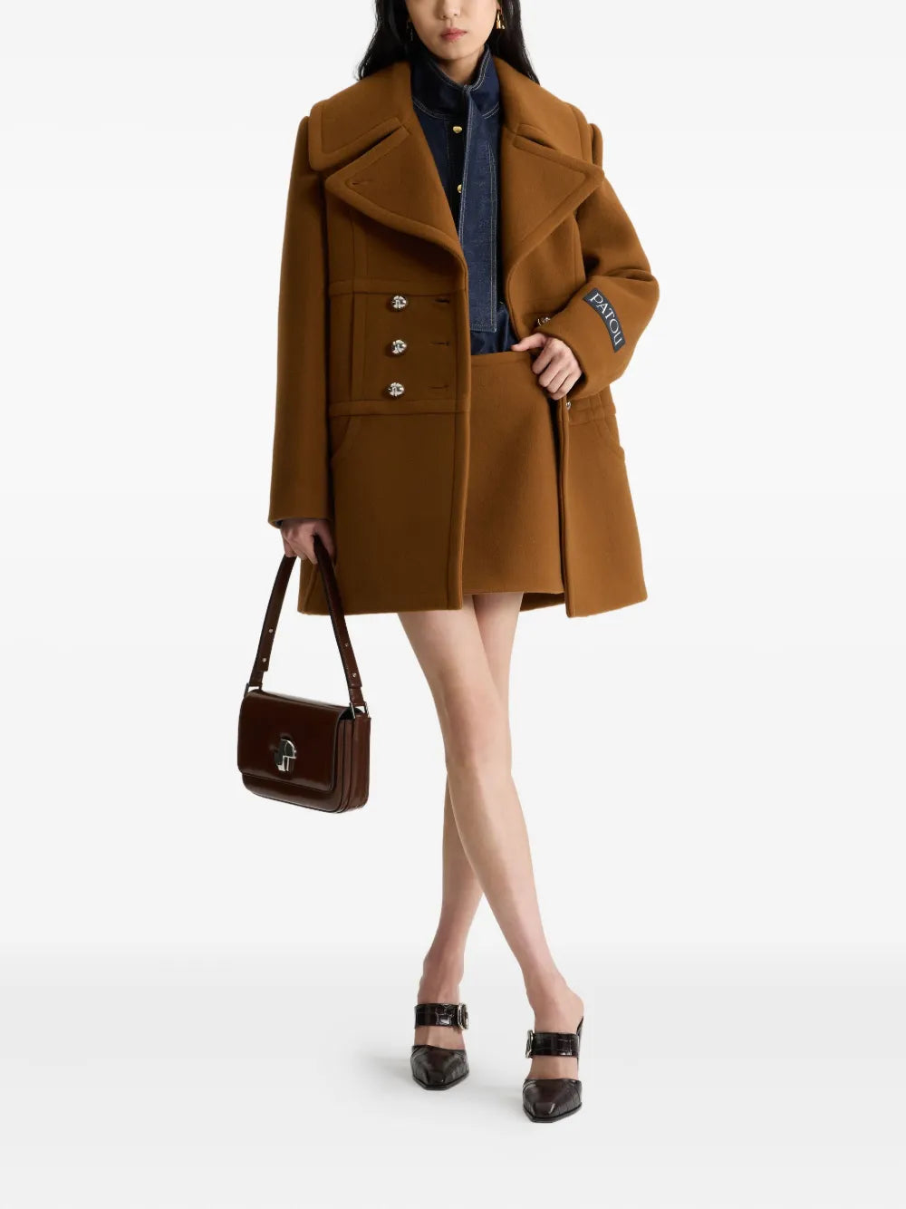 Image de l'article Manteau en laine de la marque Patou pour Femme - Saison Automne-Hiver 2025 - Vue de Dos