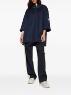 Giubbotti Cappotto in Lana Con Zip Moncler Blu scuro Donne