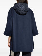 Giubbotti Cappotto in Lana Con Zip Moncler Blu scuro Donne