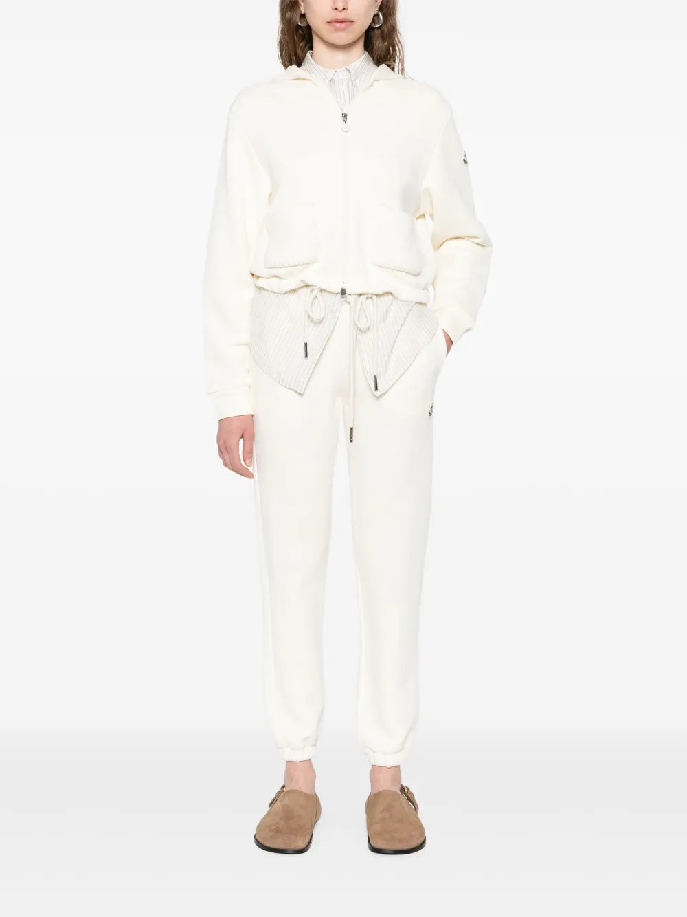 Vestes Veste zippée en coton Moncler Blanc Femme