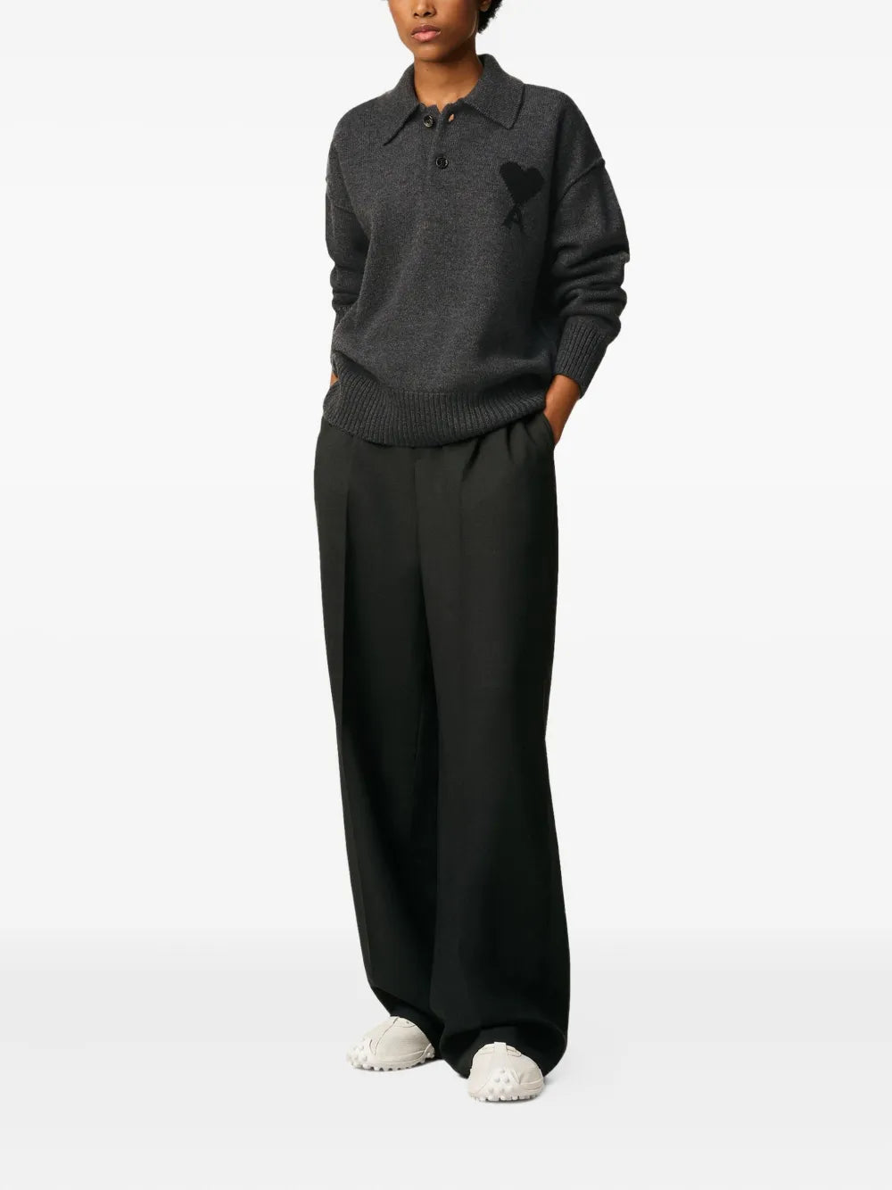 Polos Polo en laine Ami PARIS Gris Homme