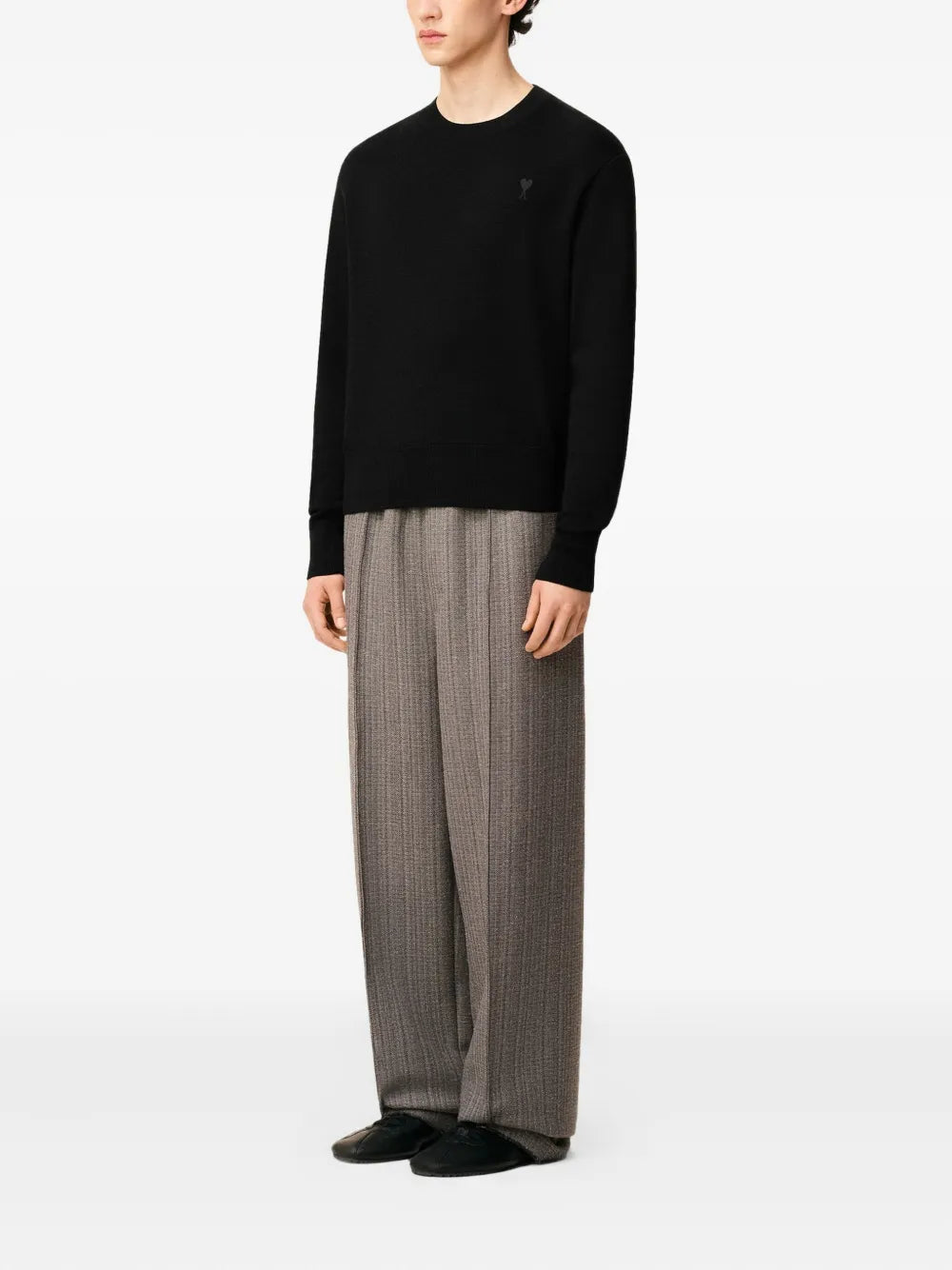 Image of the Black Heart Sweater from the brand Ami PARIS for Men - Autumn-Winter 2025 - Back View