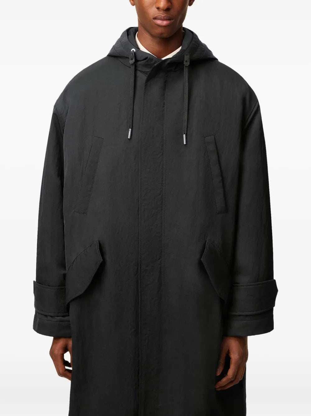 Image of the long parka from the brand Ami PARIS for Men - Autumn-Winter 2025 - Detailed View 5