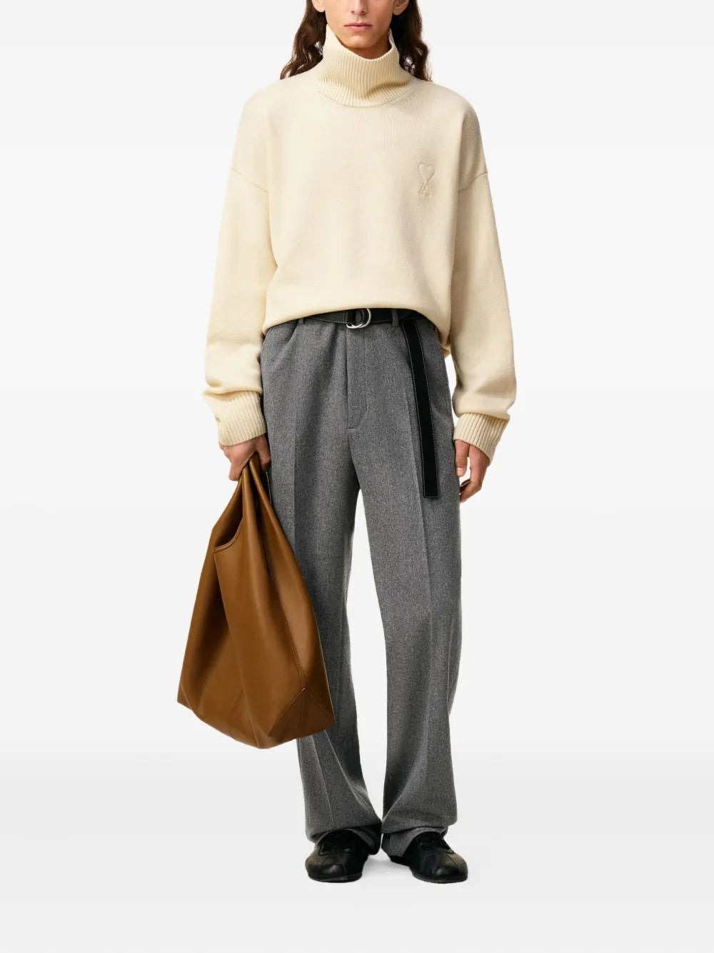 Image of the article Ami heart turtleneck sweater from the brand Ami PARIS for Unisex - Autumn-Winter Season 2025 - Back View