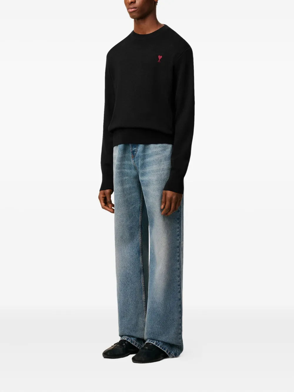 Image of the Ami heart sweater from the brand Ami PARIS for Men - Autumn-Winter 2025 - Back View