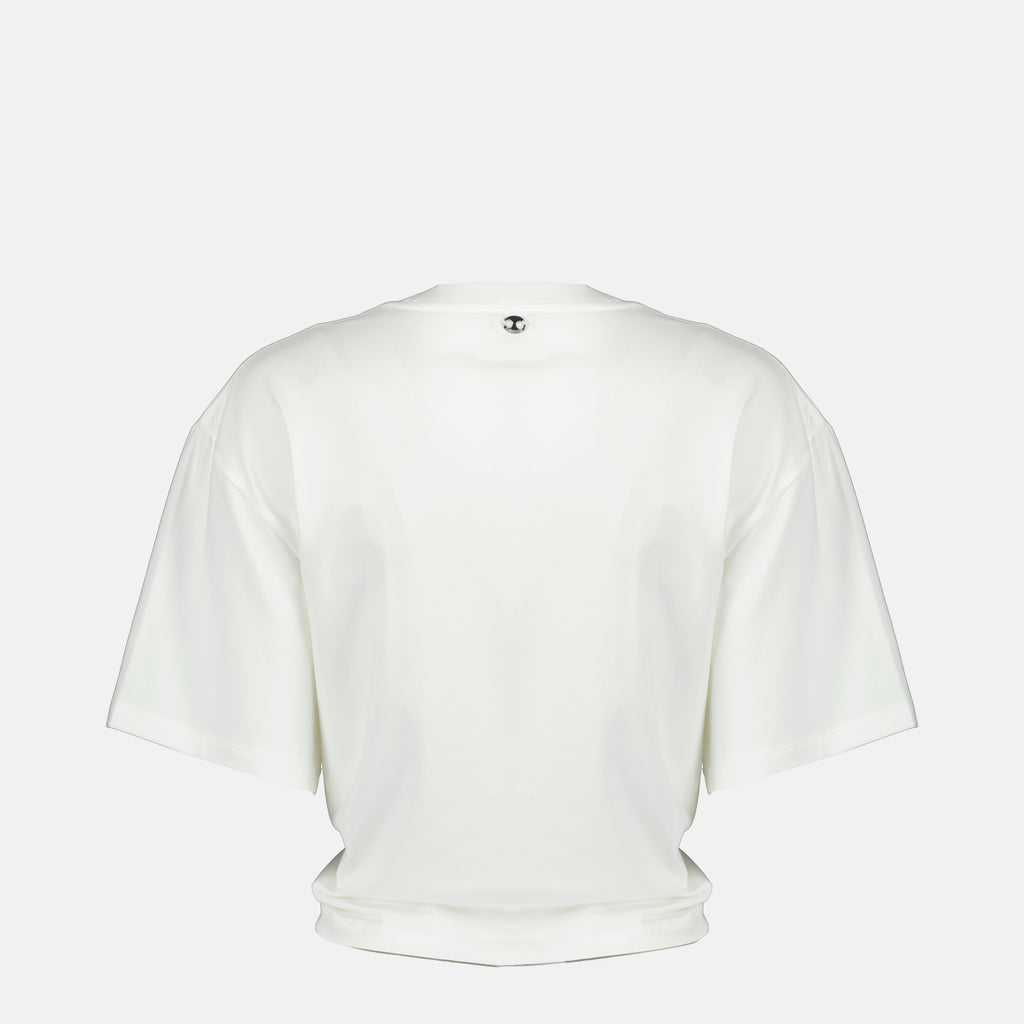 ラバンヌブランドの女性用白コットンピアスTシャツの記事の画像 - 2026年春夏シーズン - 後ろからのビュー