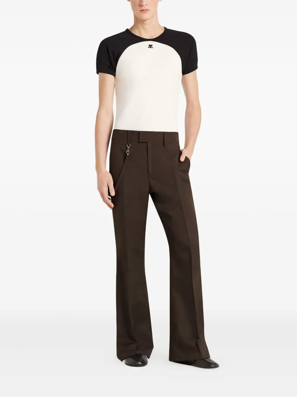 Image of the contrasting T-shirt from the brand Courrèges for Men - Autumn-Winter 2025 - Back View