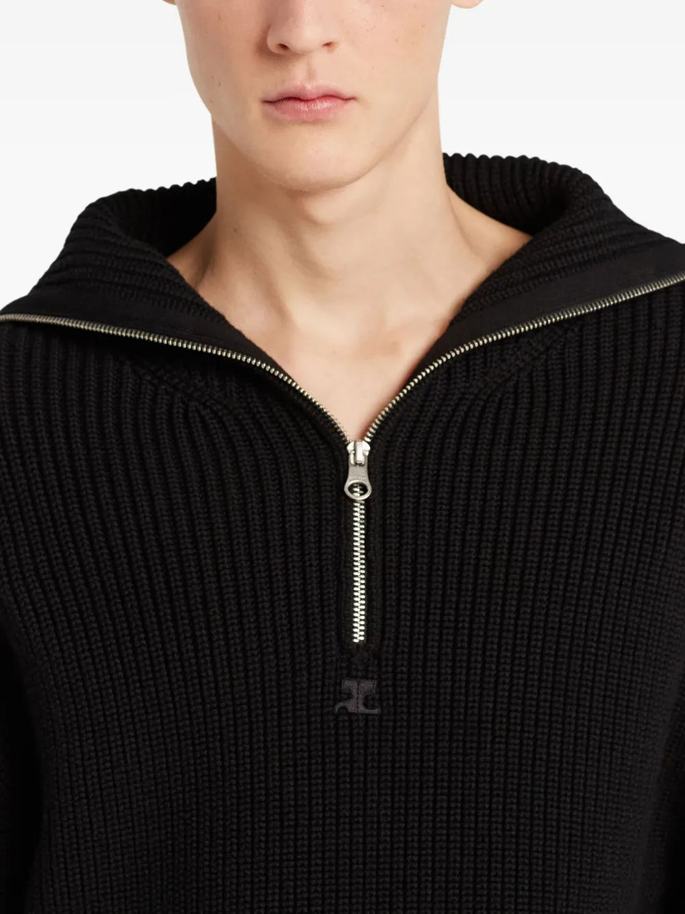Image of the Courrèges Trucker Sweater for Men - Fall-Winter 2025 - Detailed View 5