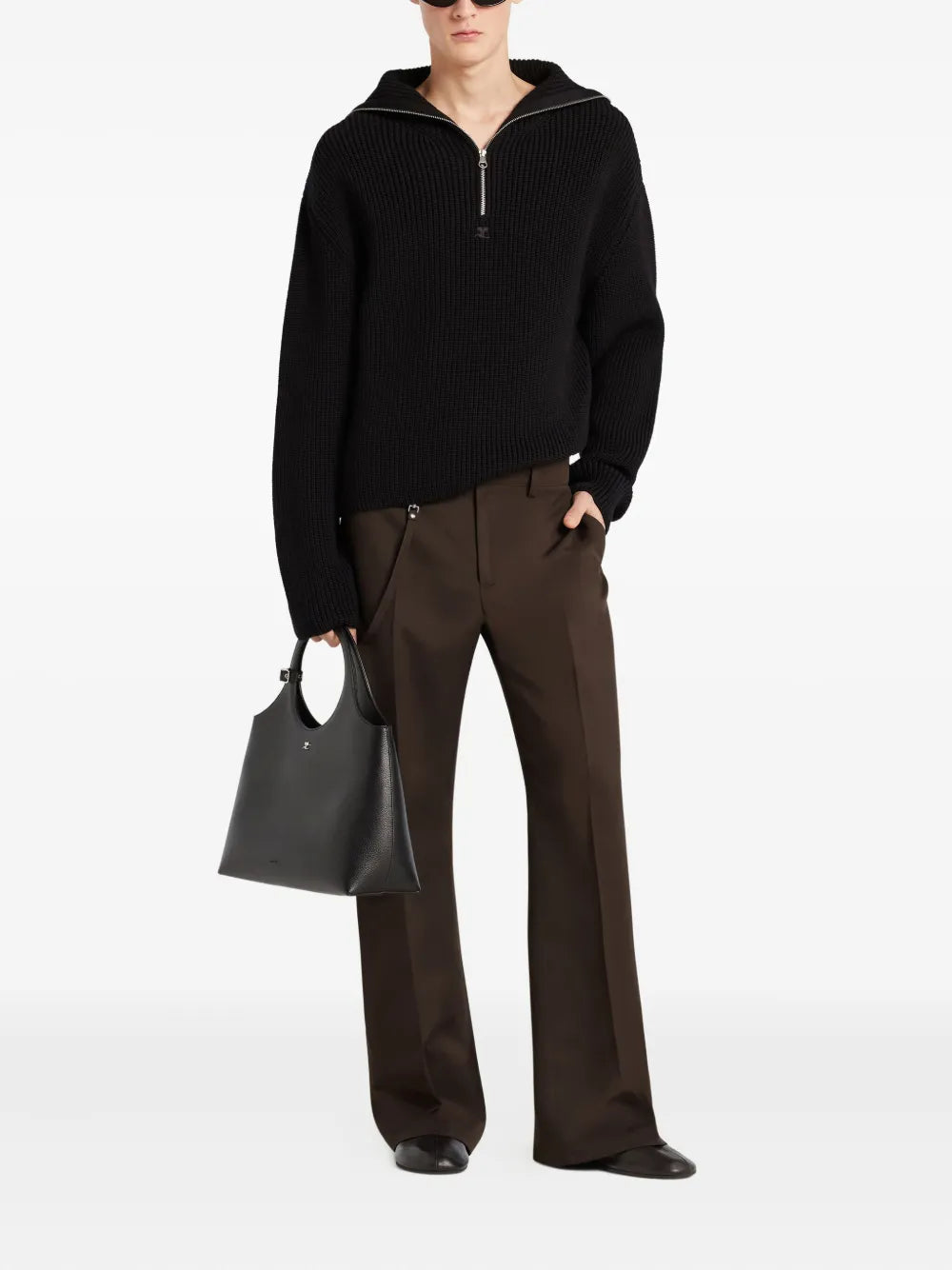 Image of the Courrèges Trucker Sweater for Men - Fall-Winter 2025 - Detailed View 1