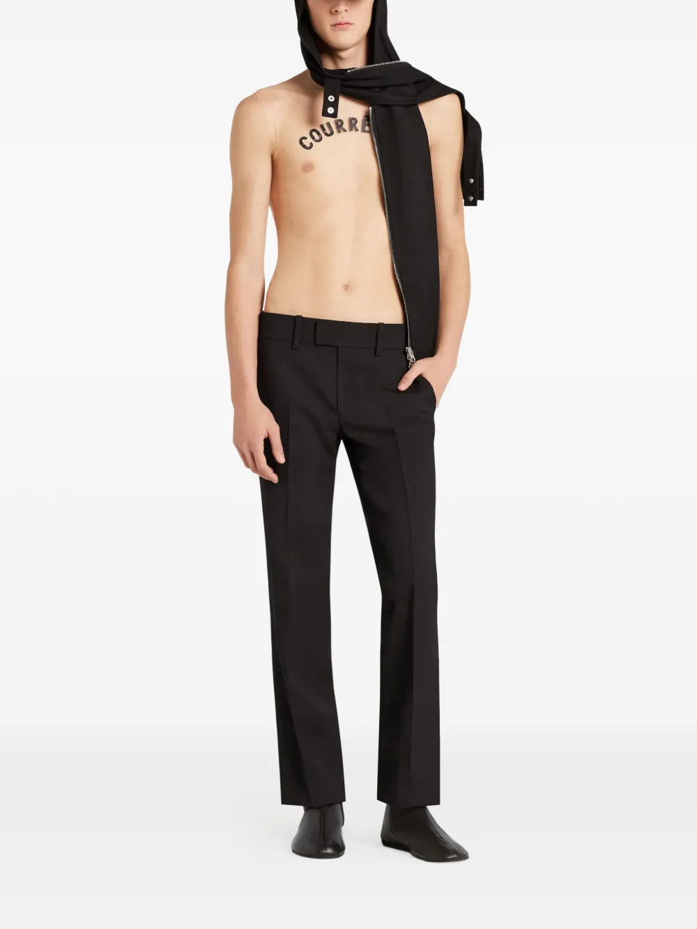 Trousers Wool Pants Courrèges Black Men