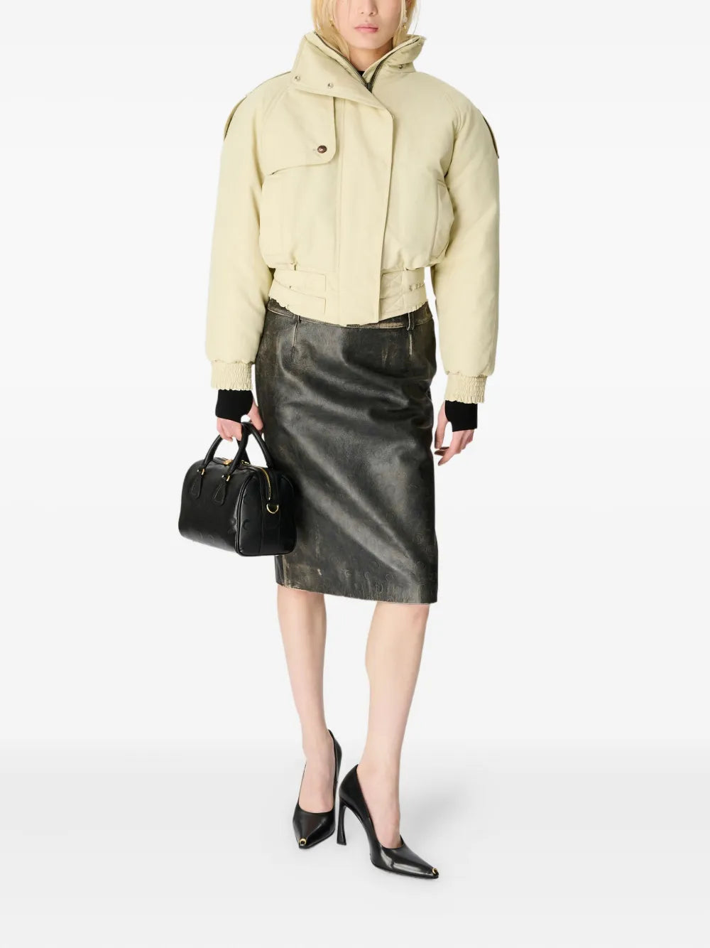 Image de l'article Blouson bomber en gabardine de la marque Marine Serre pour Unisex - Saison Automne-Hiver 2025 - Vue détaillée_1