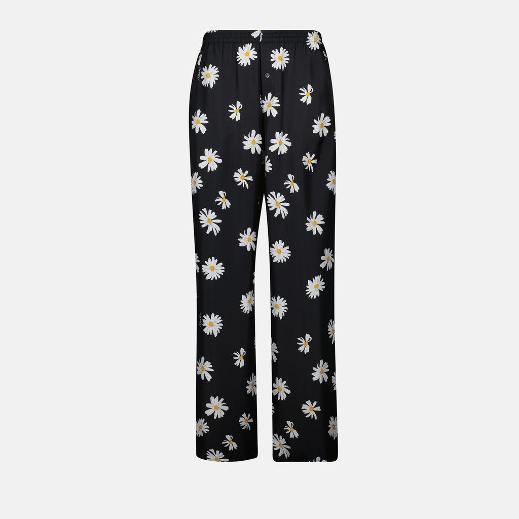 Pants Black Floral Pants Moschino Black Femme
