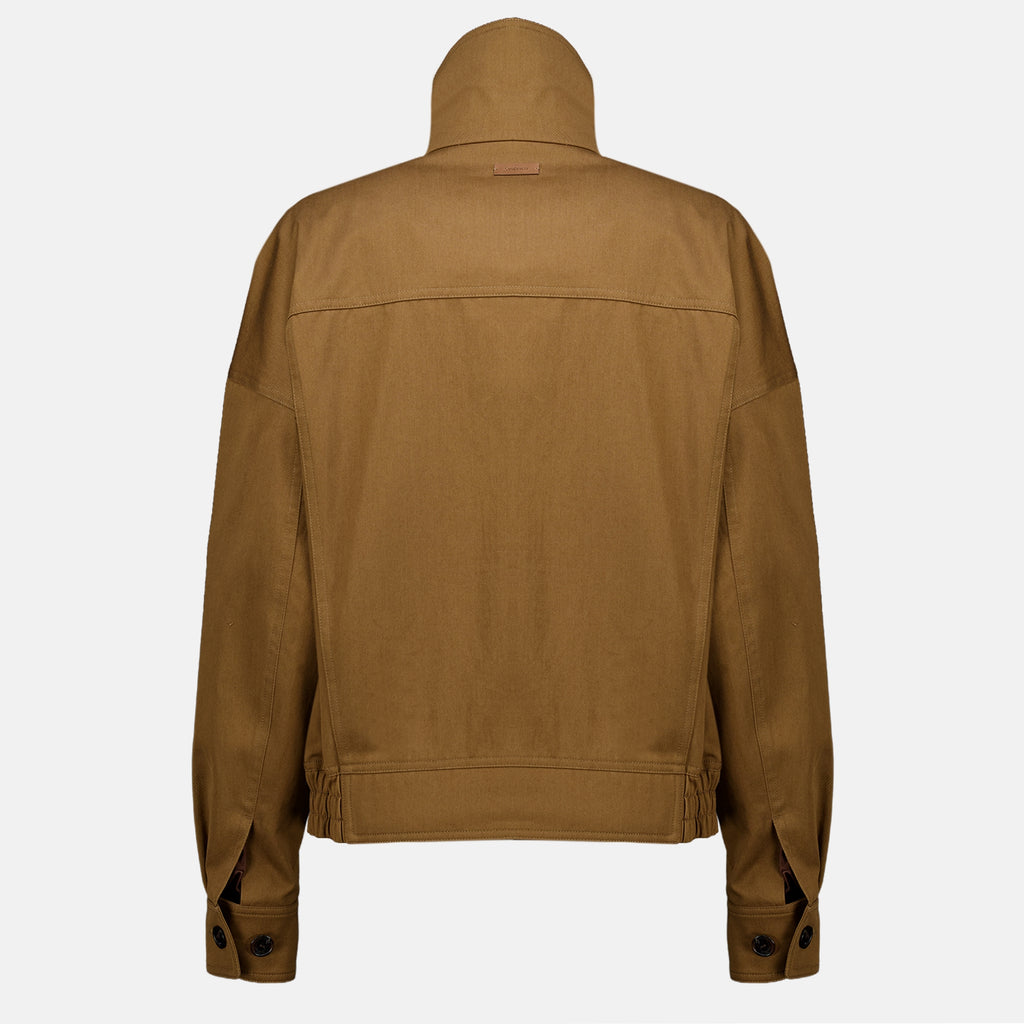 Vestes Giacca in Twill di Cotone Saint Laurent Marron Femme