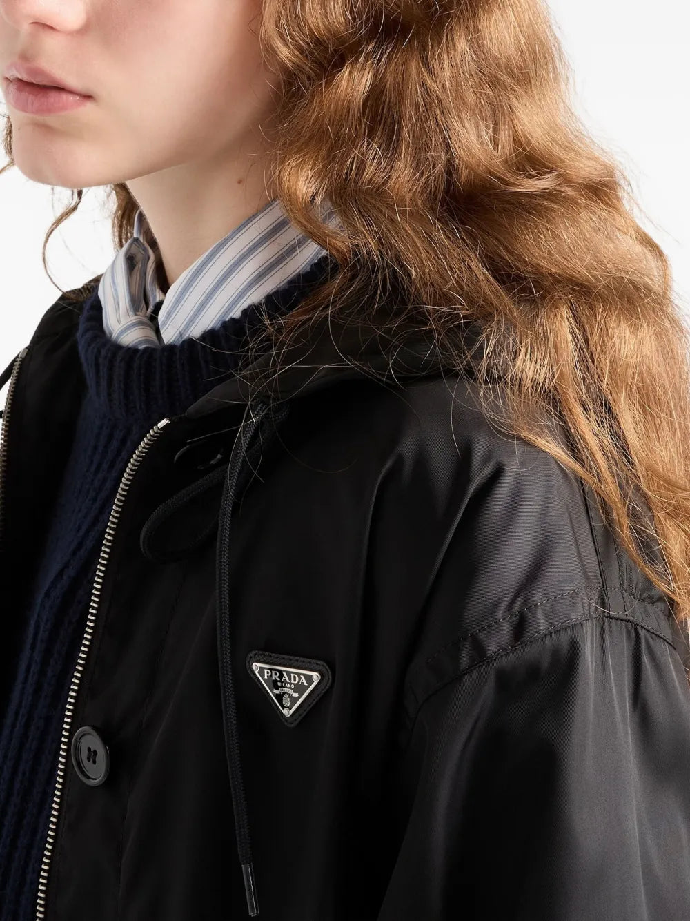 Manteaux Parka Impermeable Prada Noir Femme