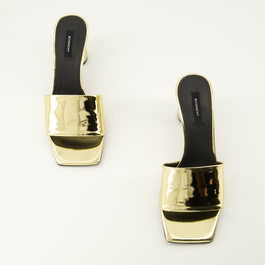 Chaussures ouvertes Sandales à talons Tape effet miroir Givenchy Doré Femme