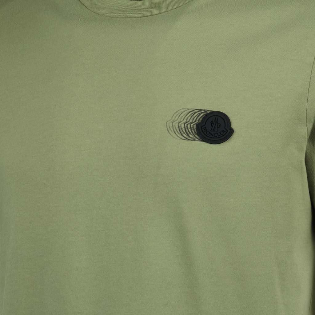 T-shirt T-Shirt con Motivo Logo Sbiadito Moncler Verde Homme