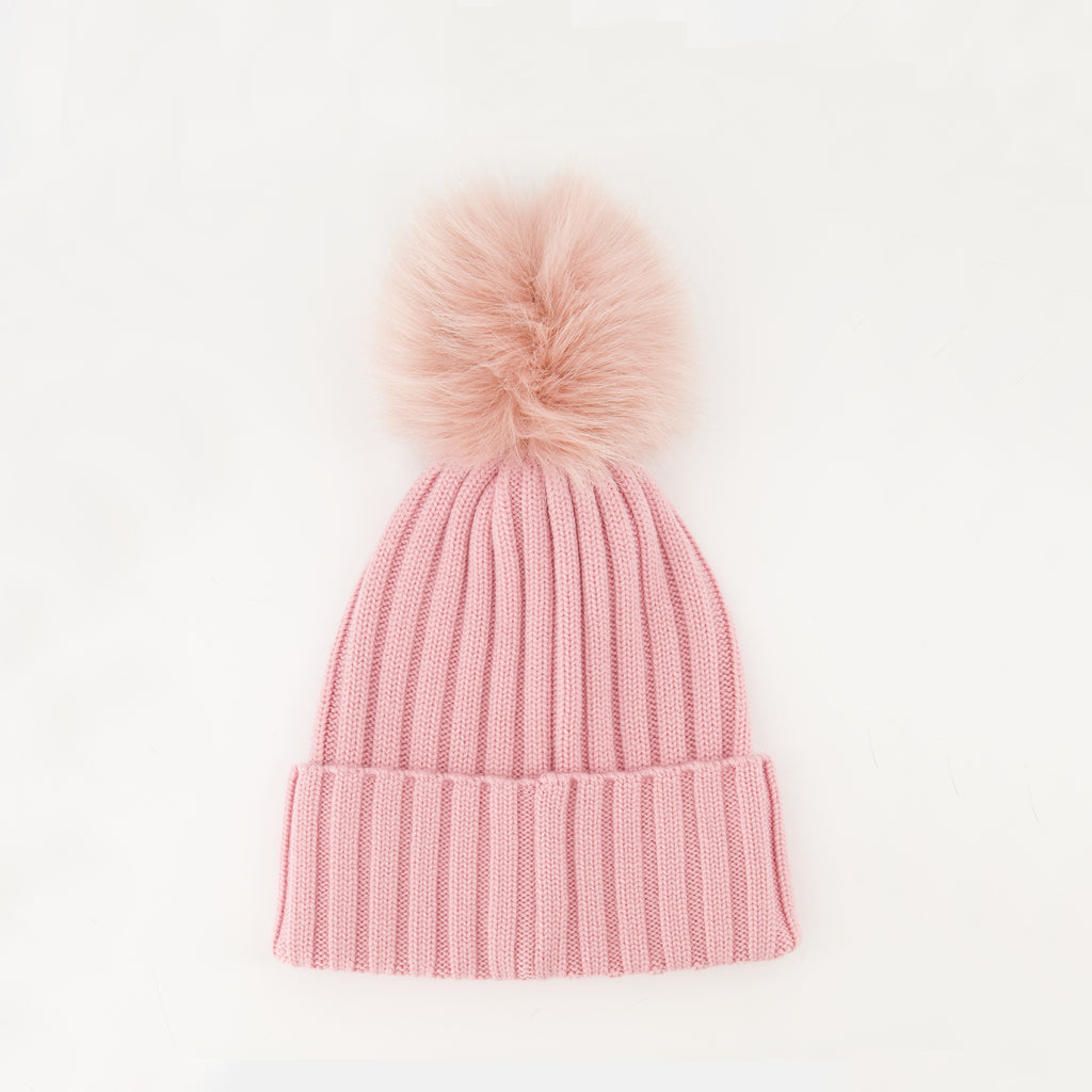Image of the Moncler Women's Wool Beanie with Pom Pom - Autumn-Winter 2025 Season - Back View