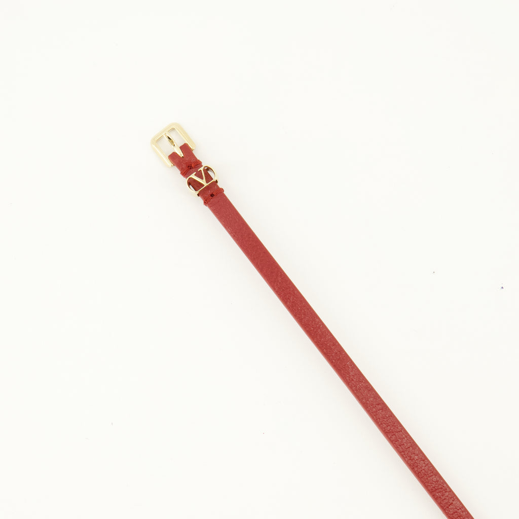 Bijoux レッドレザー VLogo ブレスレット Valentino Garavani Rouge Femme