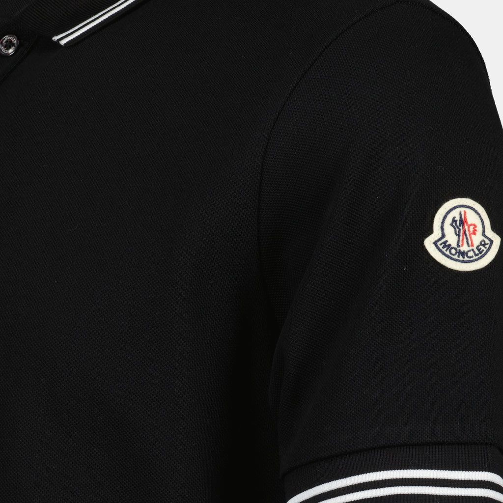 Polo shirts Polo with Striped Borders Moncler Black Homme
