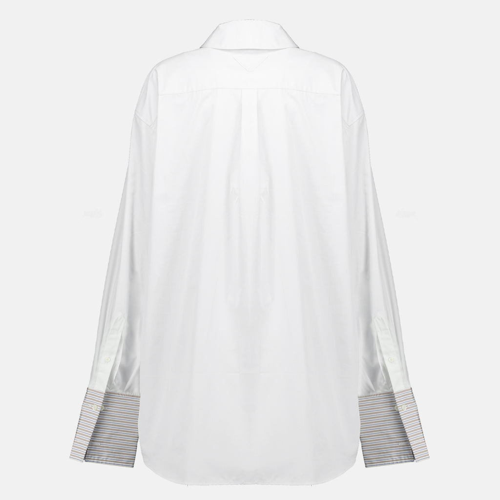 Chemises 화이트 포플린 셔츠 Prada Blanc Femme
