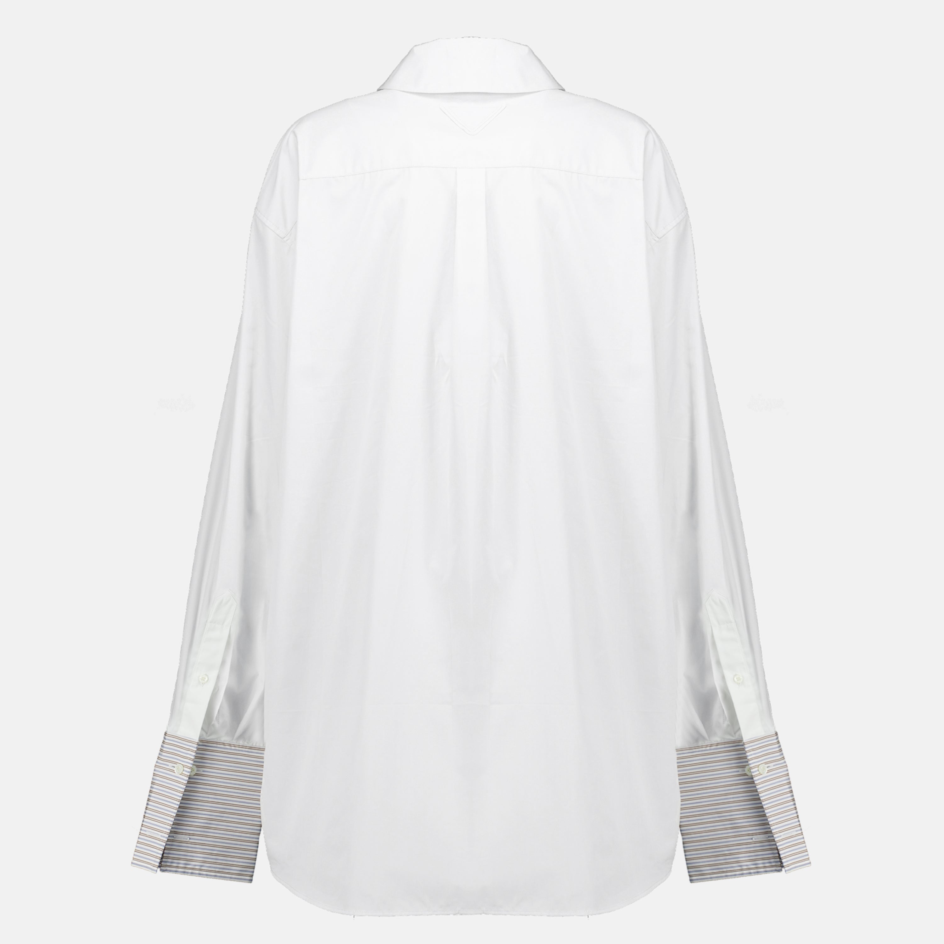 Chemises Camisa de Popelina Branca Prada Blanc Femme