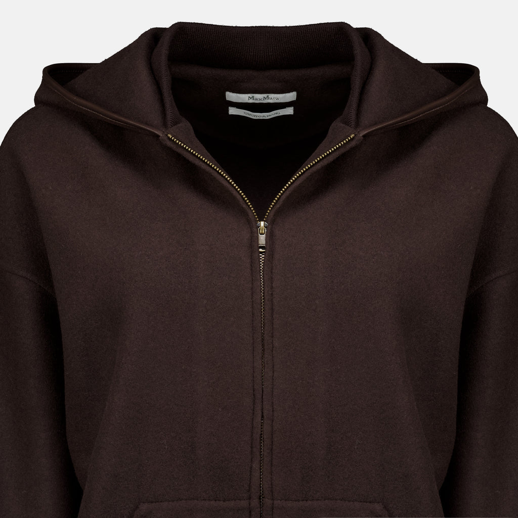 Sweatshirts Veste zippée à capuche marron Max Mara Marron Femme