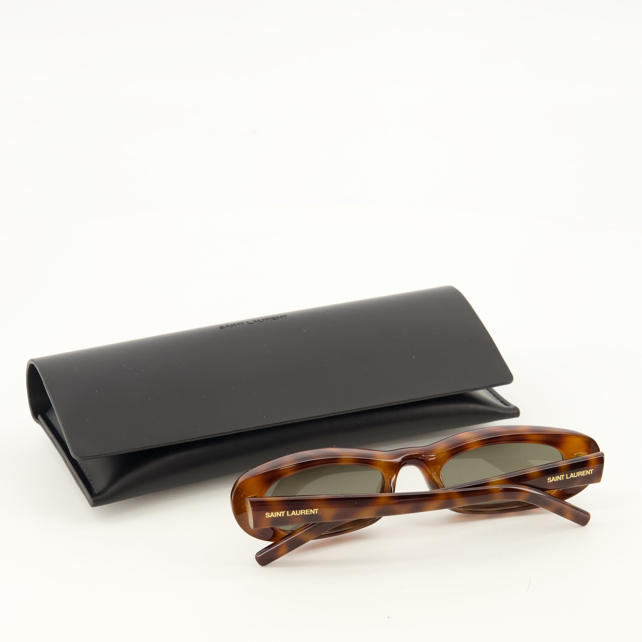 Lunettes SL 557 Shade Plump Brown Sunglasses Saint Laurent Marron Unisexe