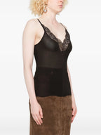 Imagen del top de seda para mujer de Saint Laurent - Temporada Otoño-Invierno 2025 - Vista Detallada_1