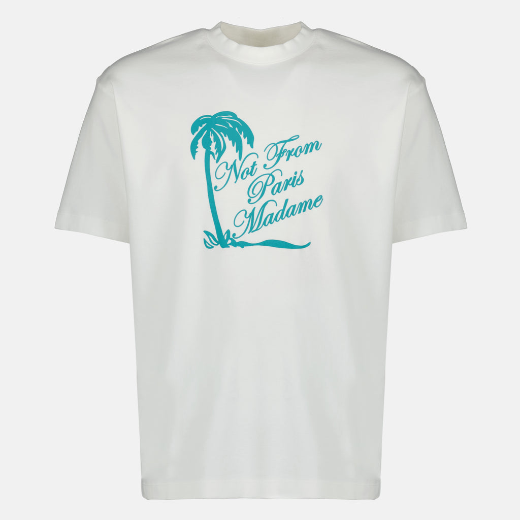 T-shirts White Palm Slogan T-Shirt Drole De Monsieur Blanc Homme