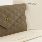Pochettes Clutch París de Cuero Beige Saint Laurent Beige Femme