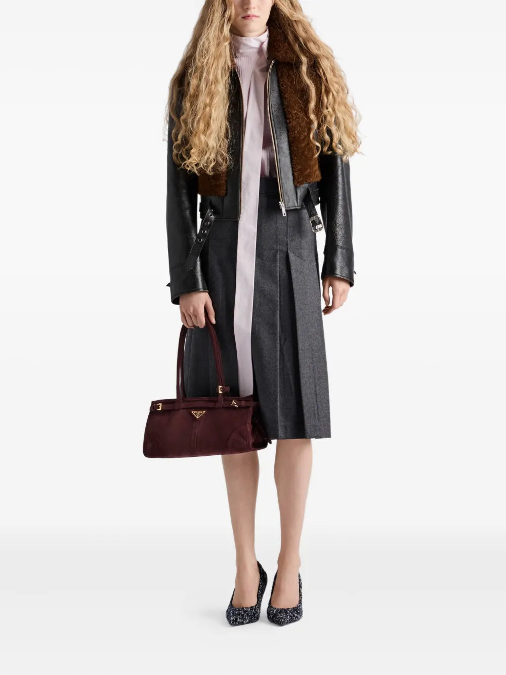 Prada Leather and Wool Jacket - Women – myCompañero Prada Leather and Wool Jacket - Women – myCompañero