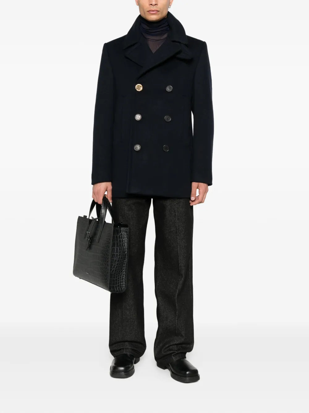 Image of the Givenchy Men's wool caban coat - Autumn-Winter 2025 Season - Back View