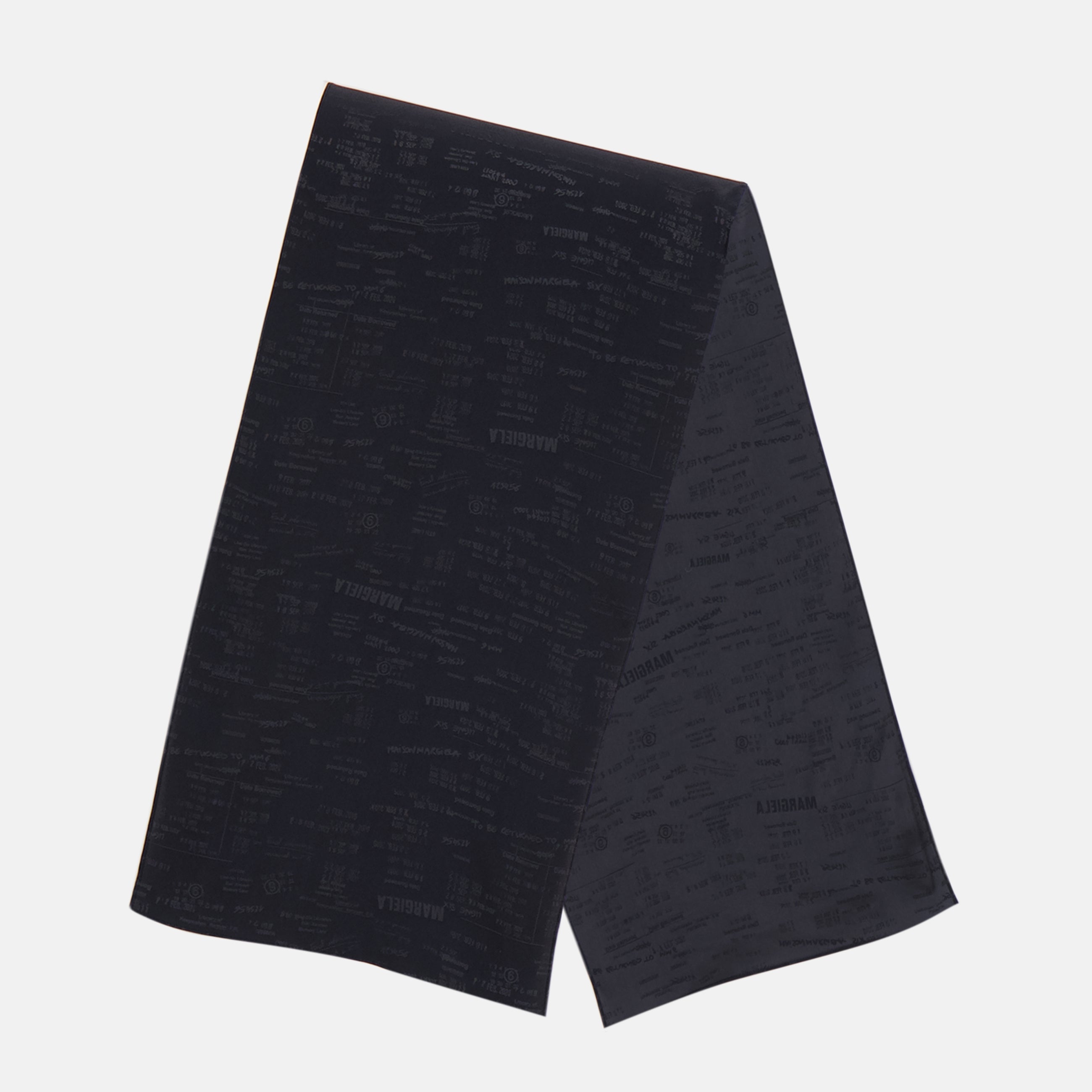 Imagem do lenço estampado em preto e cinza da marca Mm6 para Mulheres - Temporada Primavera-Verão 2026 - Vista Traseira