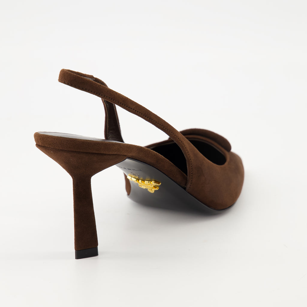 Image of the Prada Women's Suede Heels - Fall-Winter 2025 - Back view