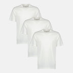 Image de l'article Lot de trois t-shits blanc en coton de la marque Officine Générale pour Homme - Saison Printemps-Été 2026 - Vue de Face