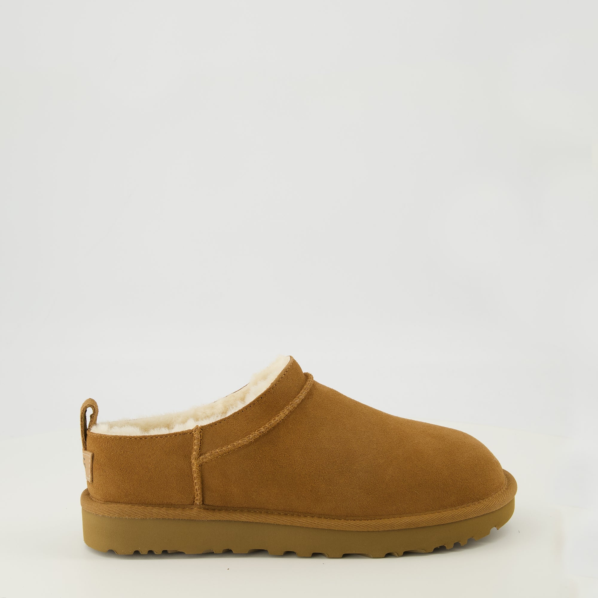 Image of the Ugg Classic Micro brown ankle boots for women - Spring-Summer 2026 season - Right side view