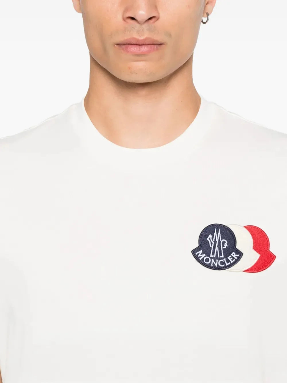 Image of the item Moncler Men's Tricolor Logo T-shirt - Autumn-Winter 2025 - Detailed View_4