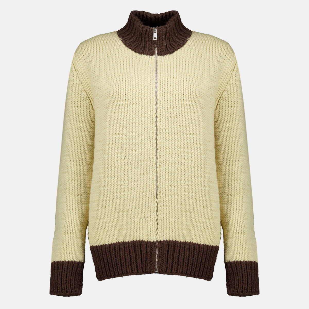 Maille Reißverschluss Wolle Cardigan Prada Marron Femme