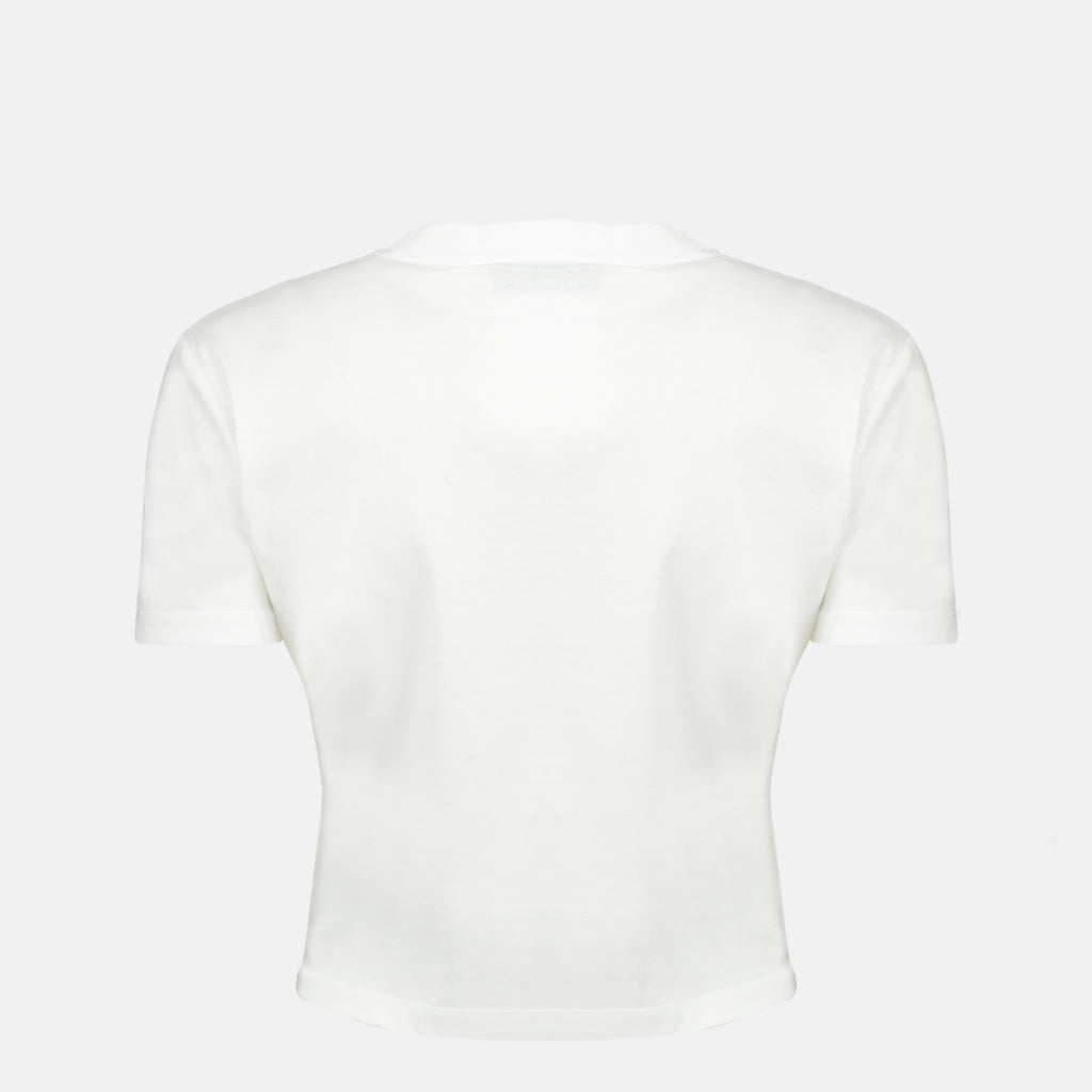 T-shirts T-Shirt Branco em Algodão Miu Miu Blanc Femme