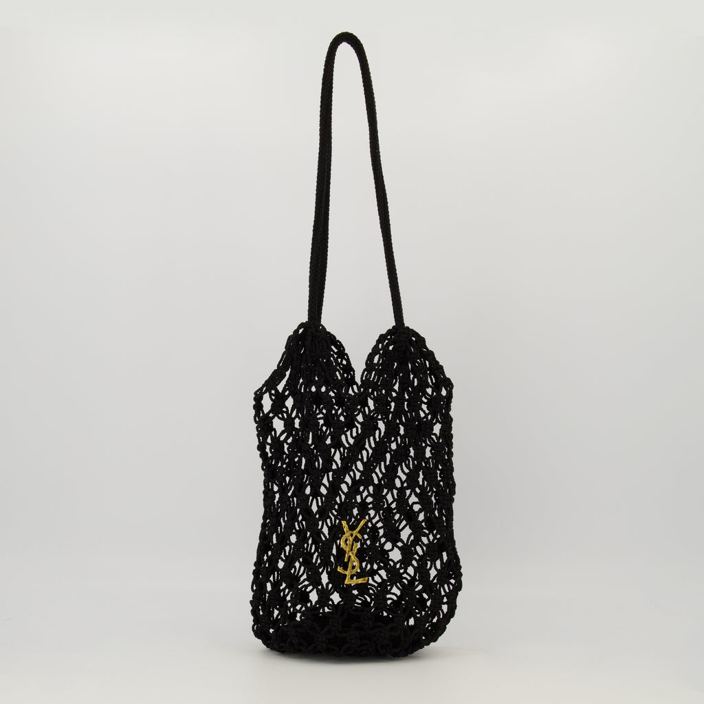 Image de l'article Sac en crochet noir de la marque Saint Laurent pour Femme - Saison Automne-Hiver 2025 - Vue de Face