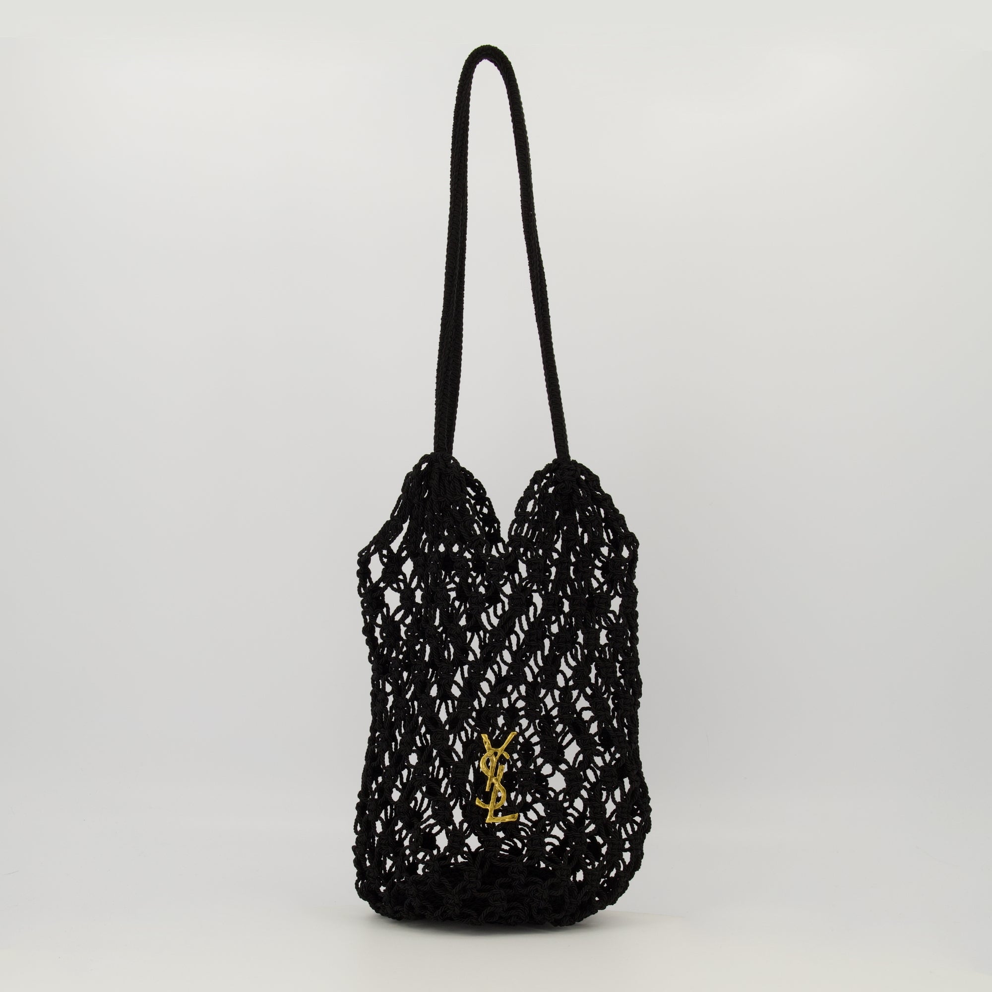 Image de l'article Sac en crochet noir de la marque Saint Laurent pour Femme - Saison Automne-Hiver 2025 - Vue de Face