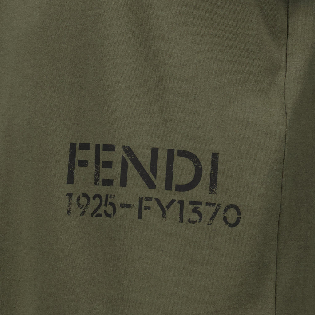 T-shirts Camiseta de Algodón Kaki Fendi Vert Homme