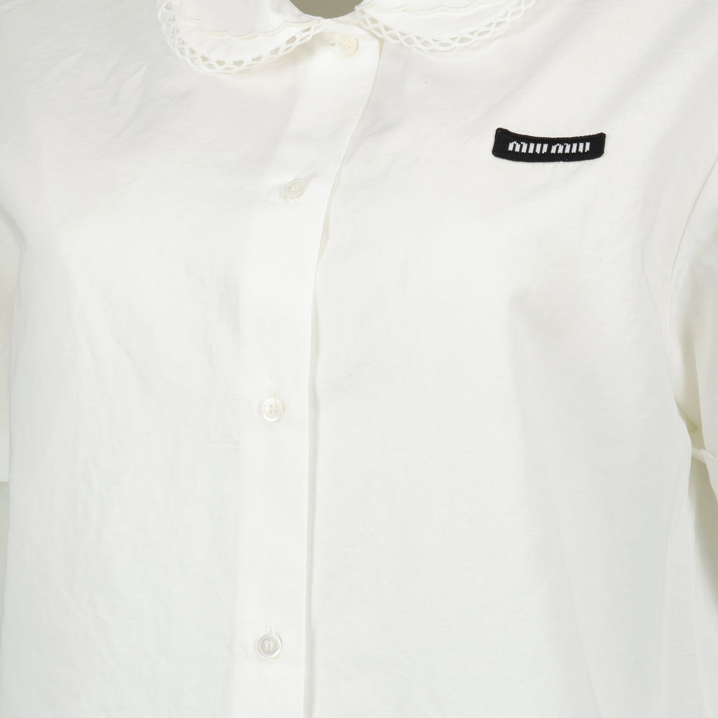 Chemises ホワイトポプリンシャツ Miu Miu Blanc Femme