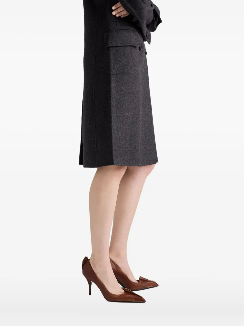 Image de l'article Manteau long en laine de la marque Prada pour Femme - Saison Automne-Hiver 2025 - Vue détaillée_6