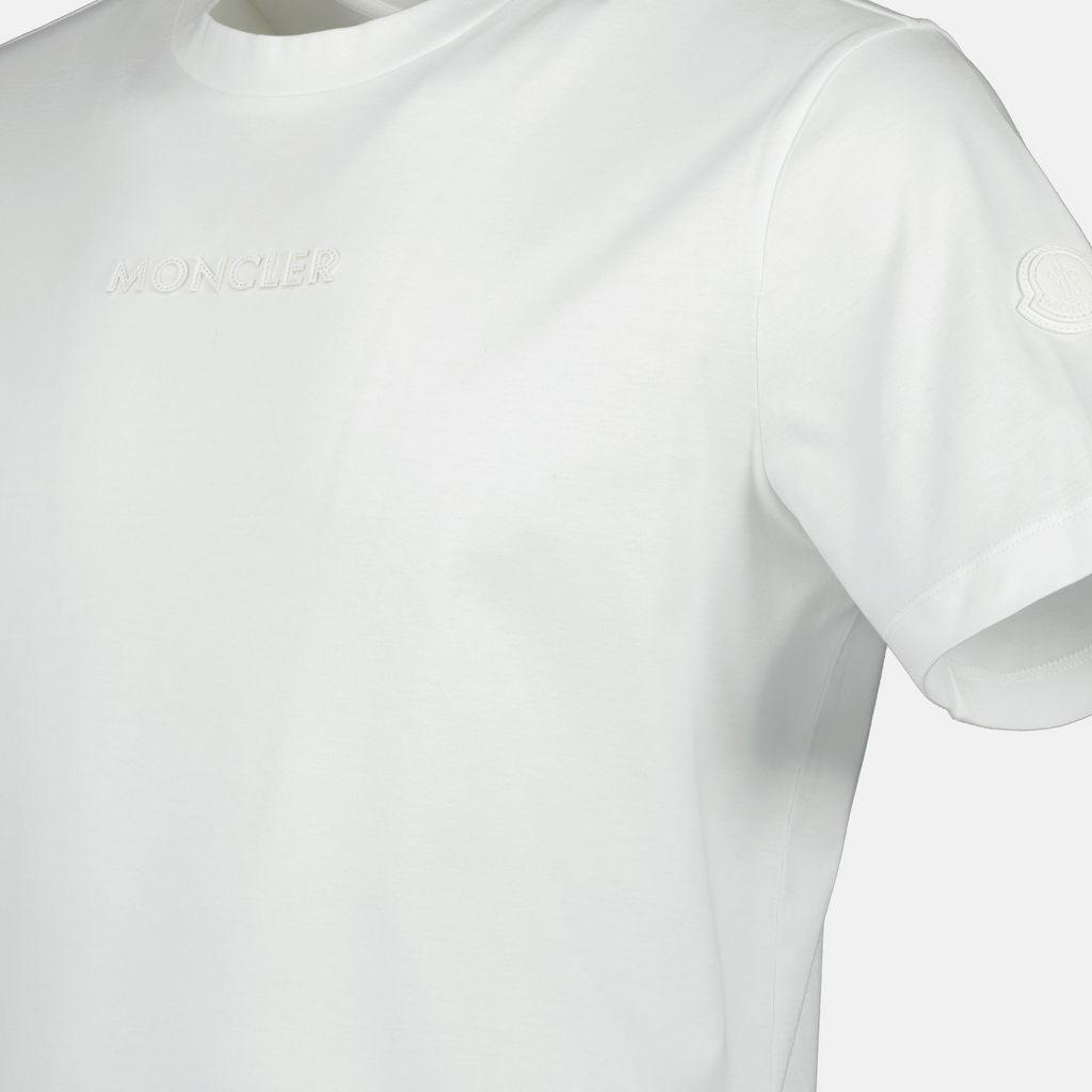 T-shirt T-shirt Bianca con Logo Moncler Bianco Homme