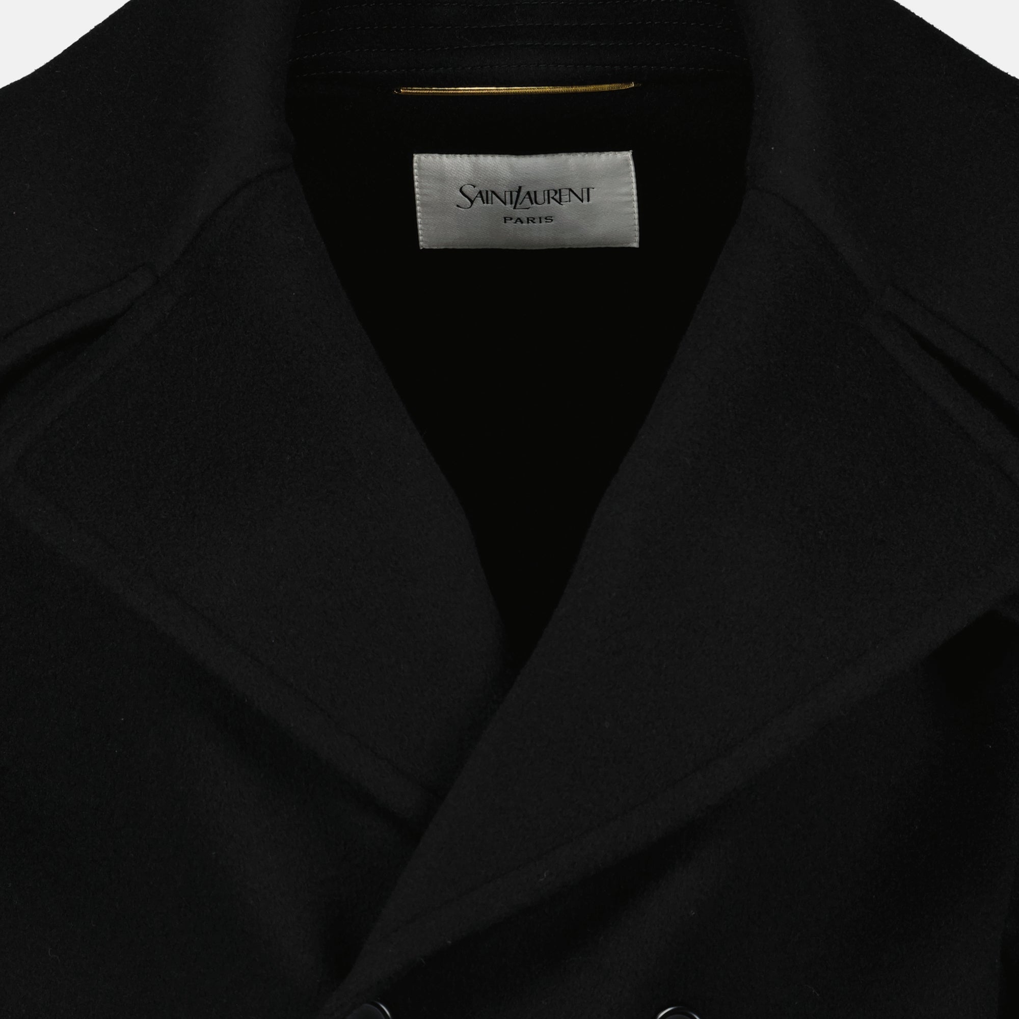 Image de l'article Manteau en laine de la marque Saint Laurent pour Femme - Saison Automne-Hiver 2025 - Vue détaillée_1